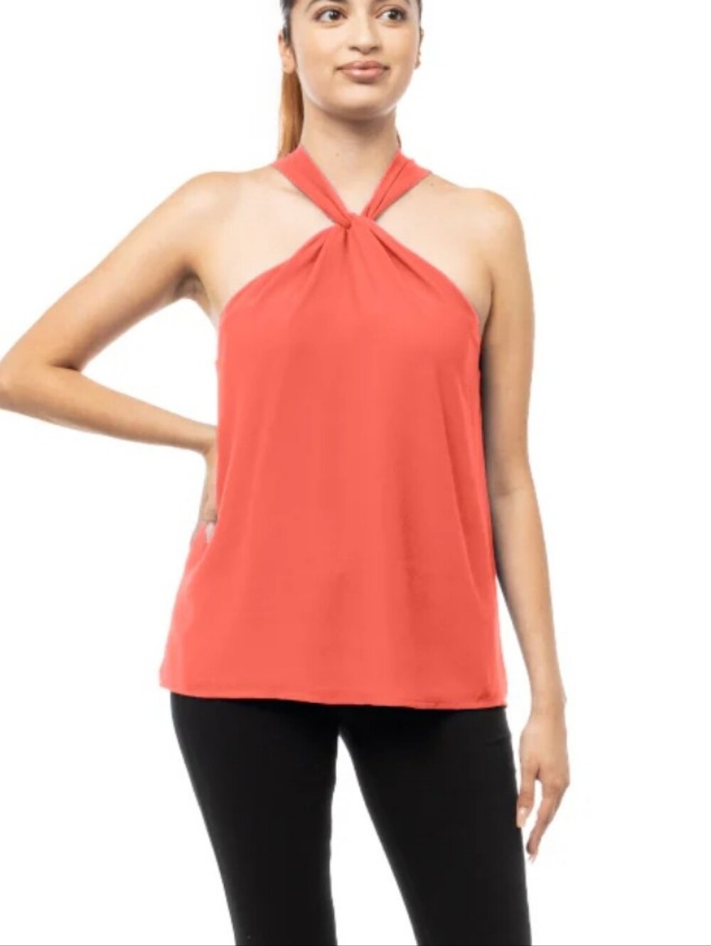 Womens Orange Naked Zebra Halter Top. Size Large Brand New With Out Tags
